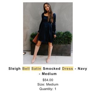 VICI NEVER WORN: satin smocked dress